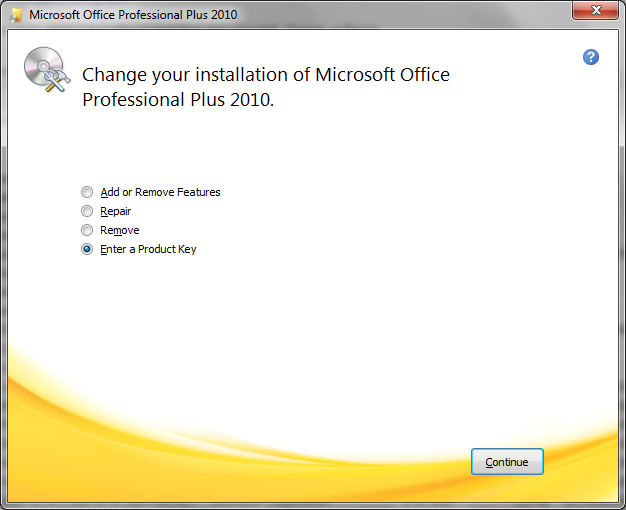 Change Office 2010 beta screen
