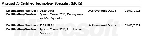 MCTS System Center 2012