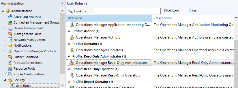 SCOM RO Admin role
