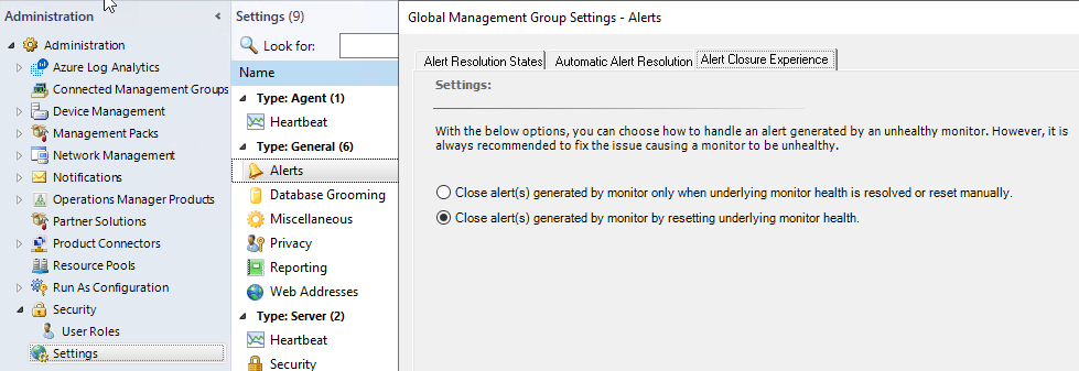 SCOM 2022 alert closing